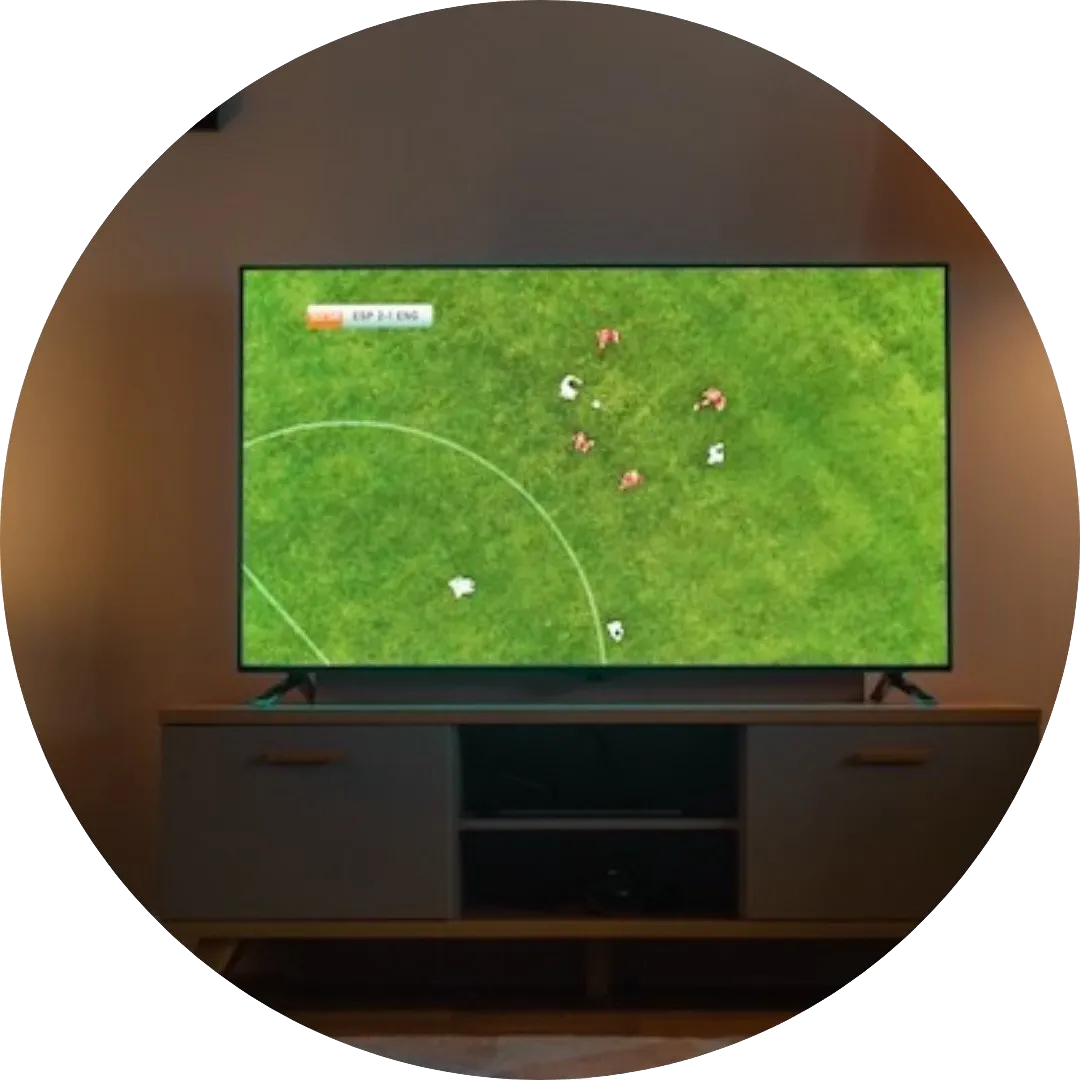 A flat-screen TV